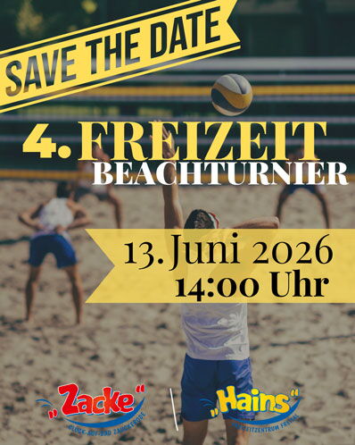 Ankündigungsplakat für Beachvolleyballturnier