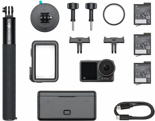 Actioncam DJI Osmo Action 3 und verschiedene Zubehörteile