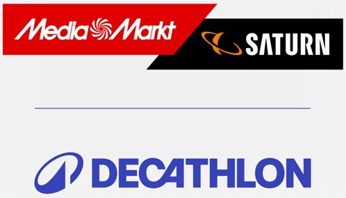 Grafik mit den Logos von Decathlon und MediaMarktSaturn