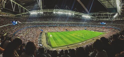 Fußballstadion aus der Vogelperspektive