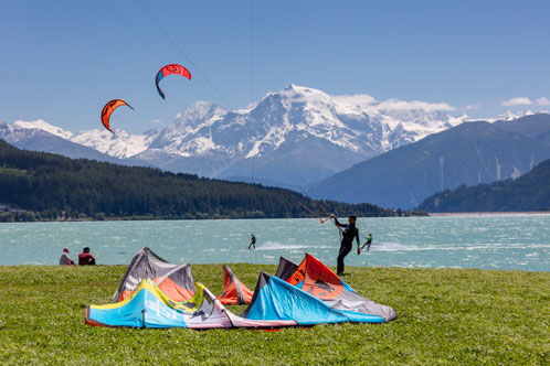 Kitesurfer am Reschensee