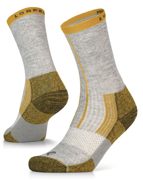 Beige-weiß gefärbte Laufsocke