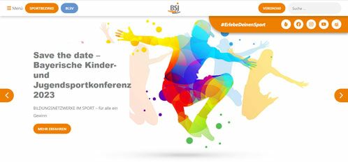 Screenshot der Webseite der Sportjugend