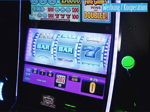 Werbung: Spielautomat mit drei Richtigen