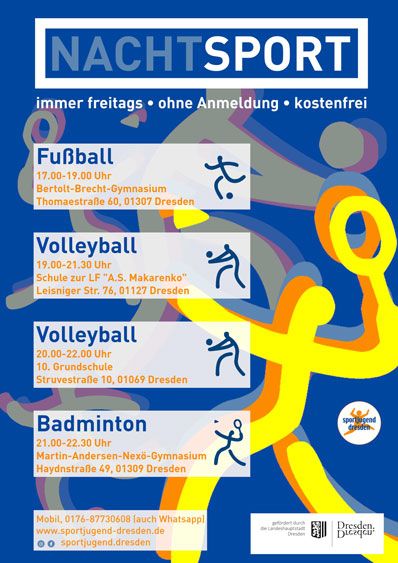Blaues Veranstaltungsplakat