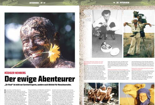 Auschnitt aus dem Magazin mit dem Artikel über Rüdiger Nehberg