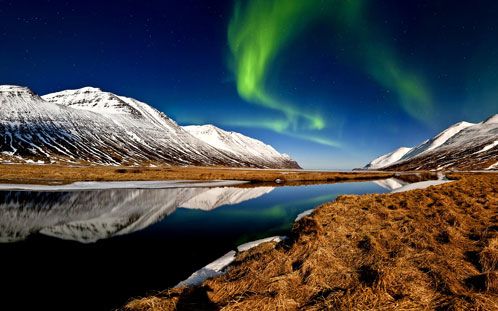 Polarlichter in Hedinsfjordur / iceland